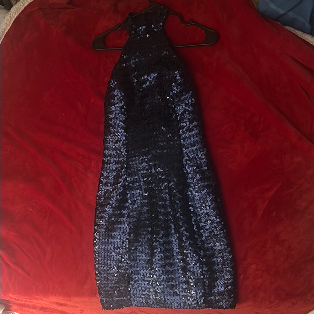 Elegant Blue Sequin Dress
